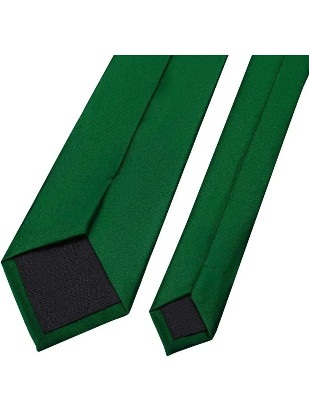 Men's Olive Green Solid Microfiber Plain Formal Silk Necktie For Business Dress